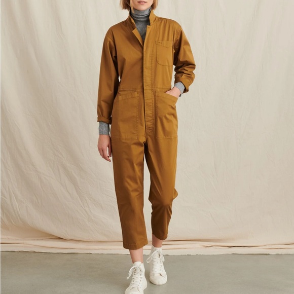 Alex Mill Cotton Twill Jumpsuit Khaki Overalls M Oversized Cargo